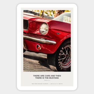 1965 Ford Mustang fastback photography with palms and quote Sticker